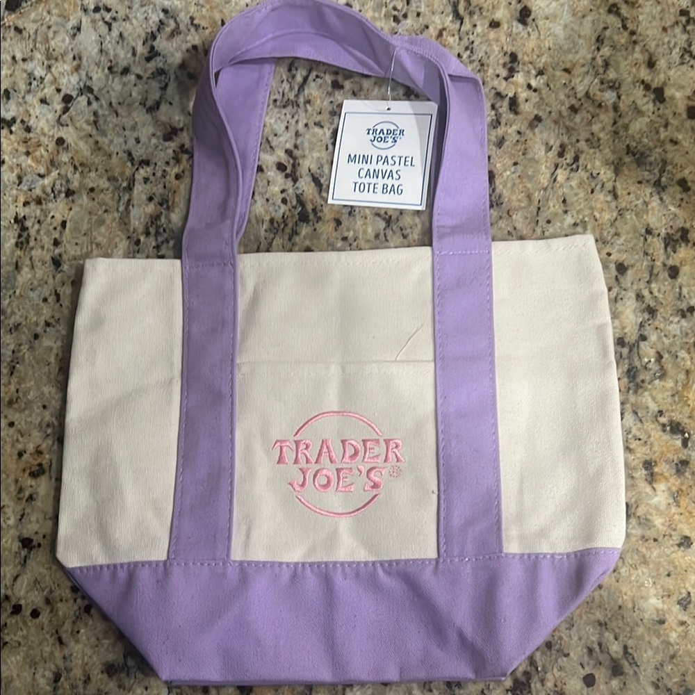 Trader Joe’s Lavender & Cream Canvas Tote Bag